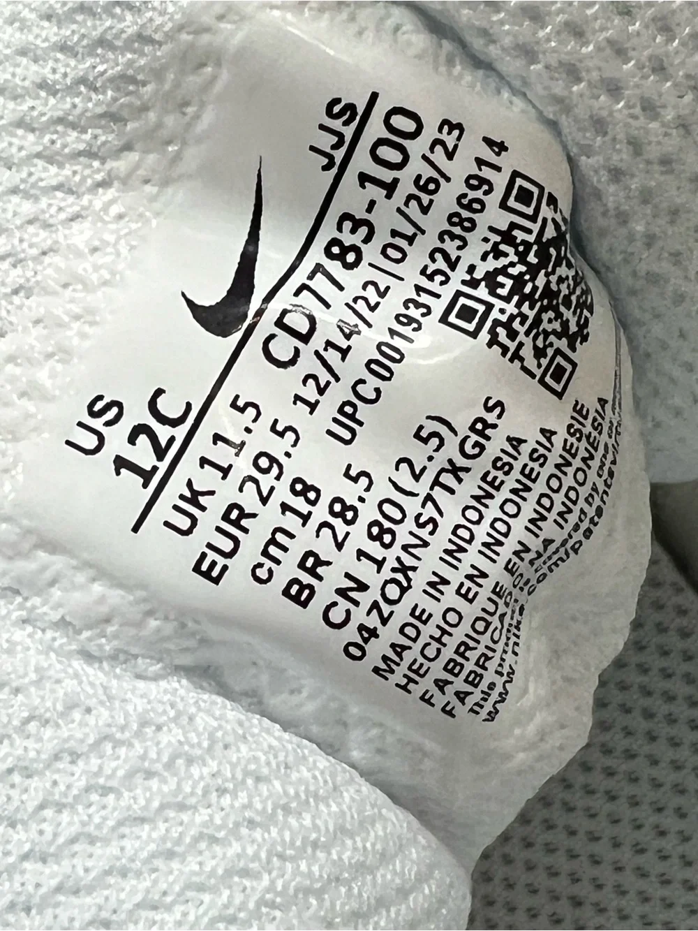 Nike Court Borough Mid 2 'Triple White Size 12c